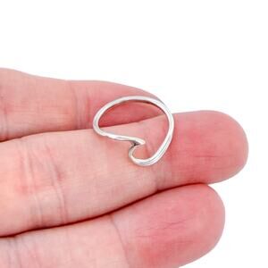 Estate Sterling Silver 925 Wave Ring Size 6